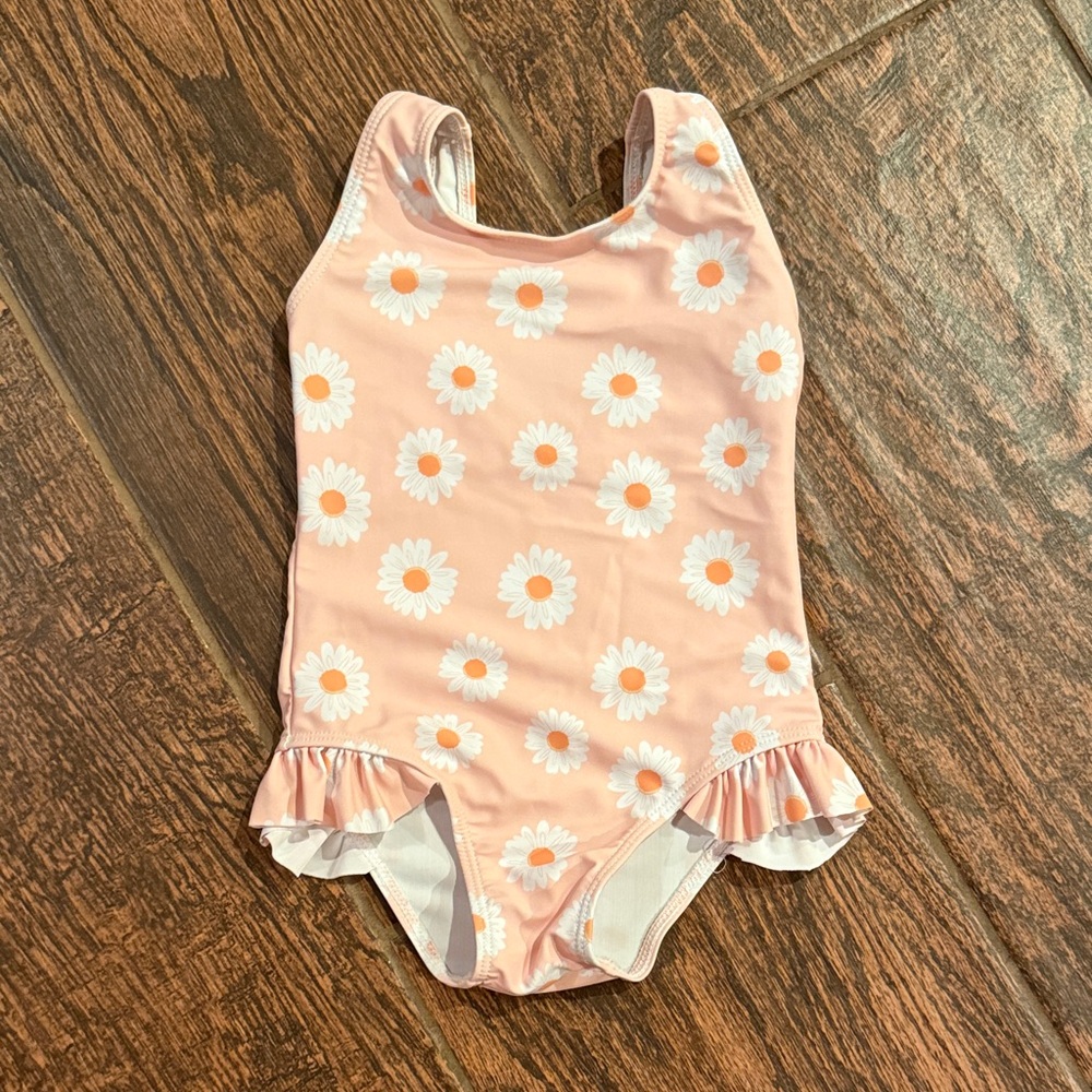 Pink Floral Ruffle Swimsuit